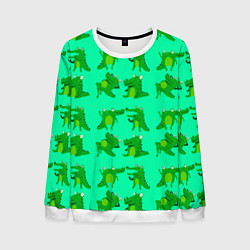 Свитшот мужской FUNNY CROCODILES, цвет: 3D-белый