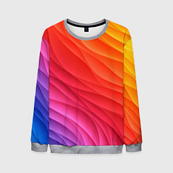 Свитшот мужской Разноцветные цифровые волны, цвет: 3D-меланж