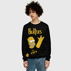 Свитшот мужской The Beatles Гомер Симпсон Рокер, цвет: 3D-черный — фото 2