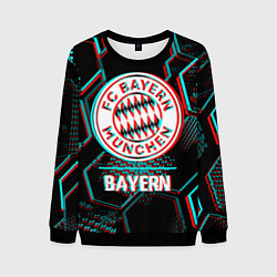 Свитшот мужской Bayern FC в стиле Glitch на темном фоне, цвет: 3D-черный