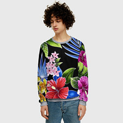 Свитшот мужской Floral vanguard composition Летняя ночь Fashion tr, цвет: 3D-меланж — фото 2