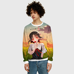 Свитшот мужской Госпожа Кагуя Love is war Милая Синомия, цвет: 3D-белый — фото 2