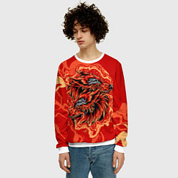 Свитшот мужской Огненные лисы, цвет: 3D-белый — фото 2