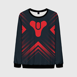 Свитшот мужской Красный Символ Destiny на темном фоне со стрелками, цвет: 3D-черный