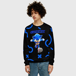 Свитшот мужской Sonic фигуры, цвет: 3D-черный — фото 2