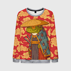 Свитшот мужской Старая самурайская лягуха, цвет: 3D-меланж