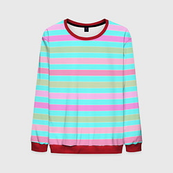 Мужской свитшот Pink turquoise stripes horizontal Полосатый узор