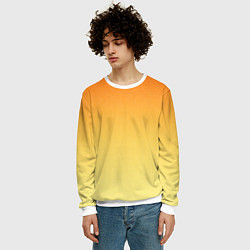 Свитшот мужской Оранжевый, желтый градиент, цвет: 3D-белый — фото 2