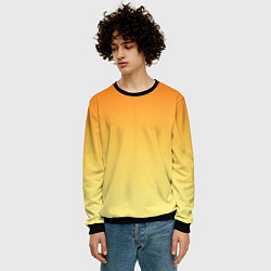 Свитшот мужской Оранжевый, желтый градиент, цвет: 3D-черный — фото 2