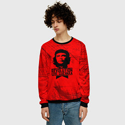 Свитшот мужской Че Гевара - на красном фоне, цвет: 3D-черный — фото 2