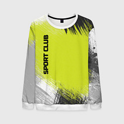 Свитшот мужской Sports club gray green pattern, цвет: 3D-белый