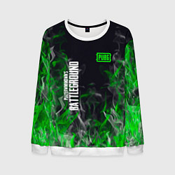 Мужской свитшот Pubg - зелёное пламя