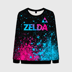 Свитшот мужской Zelda Neon Triforce, цвет: 3D-черный