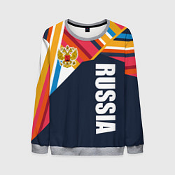 Свитшот мужской RUSSIA - RETRO COLORS, цвет: 3D-меланж