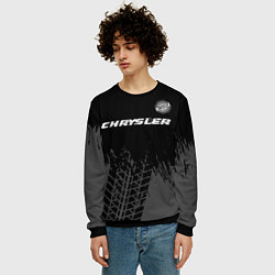 Свитшот мужской Chrysler Speed на темном фоне со следами шин, цвет: 3D-черный — фото 2