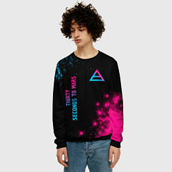 Свитшот мужской Thirty Seconds to Mars Neon Gradient, цвет: 3D-черный — фото 2