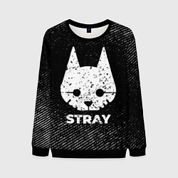 Мужской свитшот Stray с потертостями на темном фоне