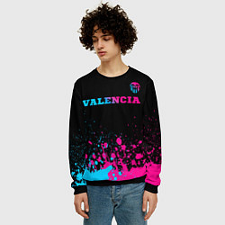 Свитшот мужской Valencia - neon gradient: символ сверху, цвет: 3D-черный — фото 2