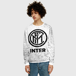 Свитшот мужской Inter с потертостями на светлом фоне, цвет: 3D-белый — фото 2