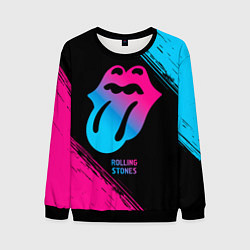 Свитшот мужской Rolling Stones - neon gradient, цвет: 3D-черный