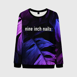 Мужской свитшот Nine Inch Nails neon monstera