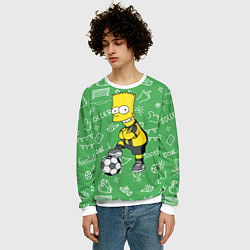 Свитшот мужской Барт Симпсон - крутой футболист!, цвет: 3D-белый — фото 2