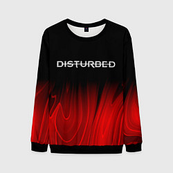 Свитшот мужской Disturbed red plasma, цвет: 3D-черный