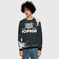 Свитшот мужской Юрий зубастый волк, цвет: 3D-черный — фото 2