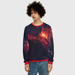 Свитшот мужской Космическое пламя, цвет: 3D-красный — фото 2