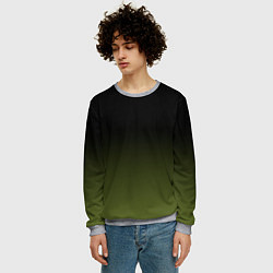 Свитшот мужской Черный и хвойный зеленый градиент, цвет: 3D-меланж — фото 2
