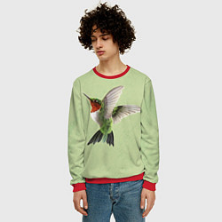Свитшот мужской Одинокая колибри, цвет: 3D-красный — фото 2