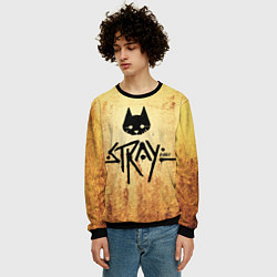 Свитшот мужской Игра бродячий кот stray game cat, цвет: 3D-черный — фото 2