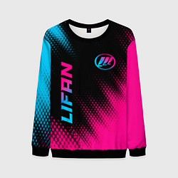 Мужской свитшот Lifan - neon gradient: надпись, символ