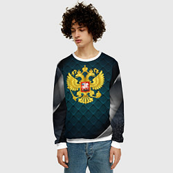 Свитшот мужской Герб России из золота, цвет: 3D-белый — фото 2