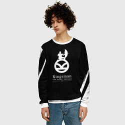 Свитшот мужской Kingsman logo, цвет: 3D-белый — фото 2