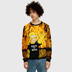 Свитшот мужской Homer Simpson - Rock n Roll!, цвет: 3D-черный — фото 2
