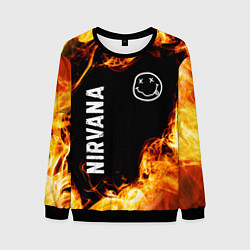 Мужской свитшот Nirvana и пылающий огонь