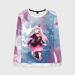 Свитшот мужской Девушка аниме с бабочками, цвет: 3D-белый