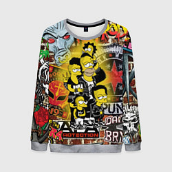 Свитшот мужской Simpsons & Punks not dead! Motto!, цвет: 3D-меланж