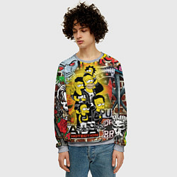 Свитшот мужской Simpsons & Punks not dead! Motto!, цвет: 3D-меланж — фото 2
