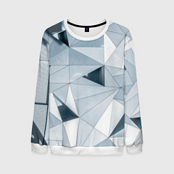Свитшот мужской Множество треугольников - Абстрактная броня, цвет: 3D-белый