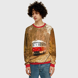 Свитшот мужской Одинокий трамвай - Россия, цвет: 3D-красный — фото 2