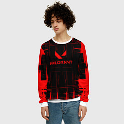 Свитшот мужской Valorant красные полосы, цвет: 3D-белый — фото 2