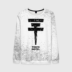 Мужской свитшот Tokio Hotel с потертостями на светлом фоне