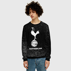 Свитшот мужской Tottenham с потертостями на темном фоне, цвет: 3D-черный — фото 2