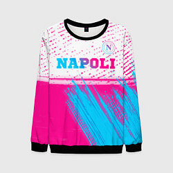 Свитшот мужской Napoli neon gradient style: символ сверху, цвет: 3D-черный