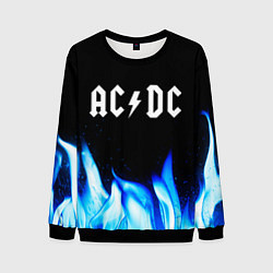 Свитшот мужской AC DC blue fire, цвет: 3D-черный