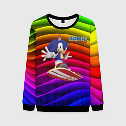 Свитшот мужской Sonic - hedgehog - skateboarding - bands, цвет: 3D-черный