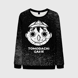 Мужской свитшот Tomodachi Game с потертостями на темном фоне