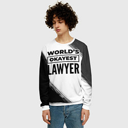 Свитшот мужской Worlds okayest lawyer - white, цвет: 3D-белый — фото 2